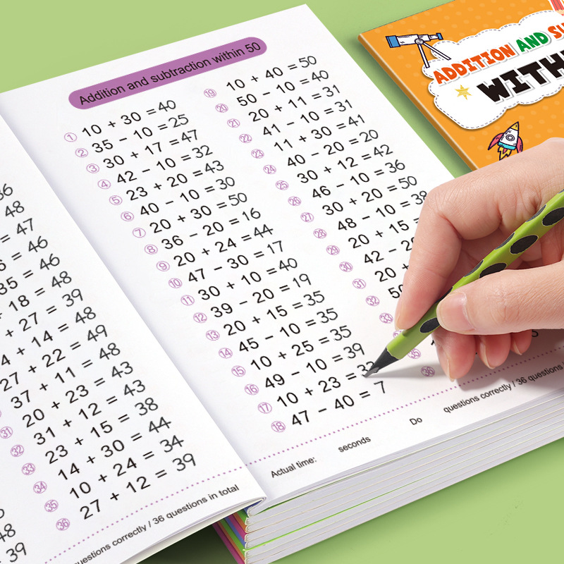 Kids Education Calculator - 64-страничная тетрадь для обучения арифметике: сложение