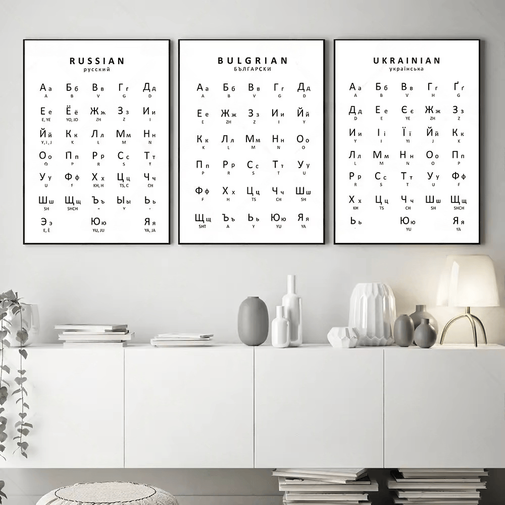 Kids Education Picture - 1 шт. Постер с русским, украинским