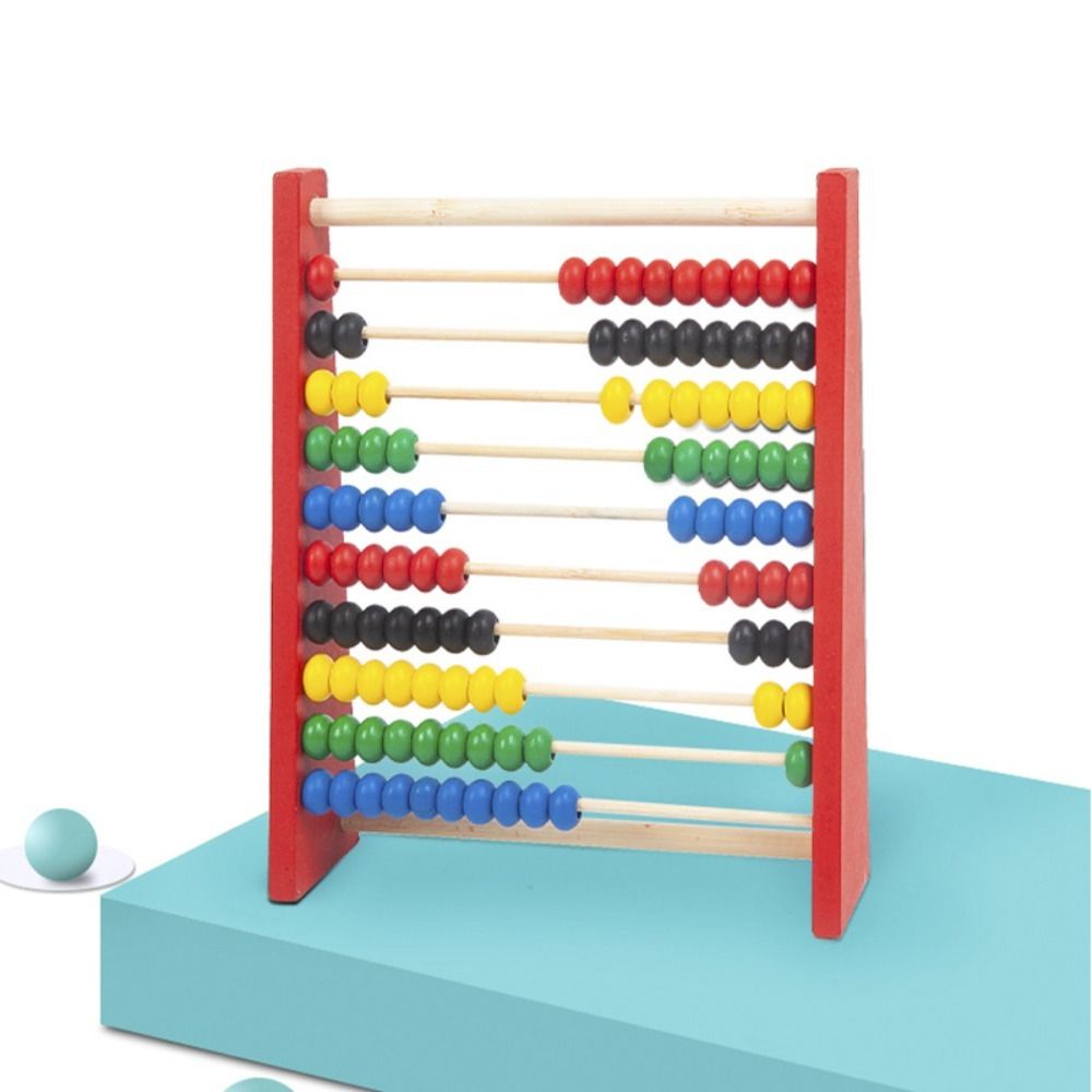 Kids Education Calculator - Деревянный деревянный Абак, прочный, красный, синий,